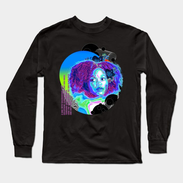 Kaleidoscope Girl Long Sleeve T-Shirt by flotantte